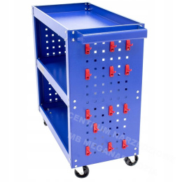 TECHNIK Workshop trolley with hooks, 3 shelves