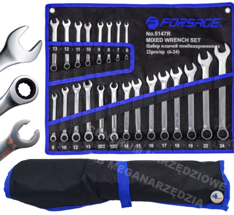 FORSAGE Set of 22 pcs. combination wrenches 6-24mm F-5147R