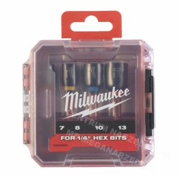 MILWAUKEE Magnetic Socket Bit HEX Set 7/8/10/13mm (65mm)