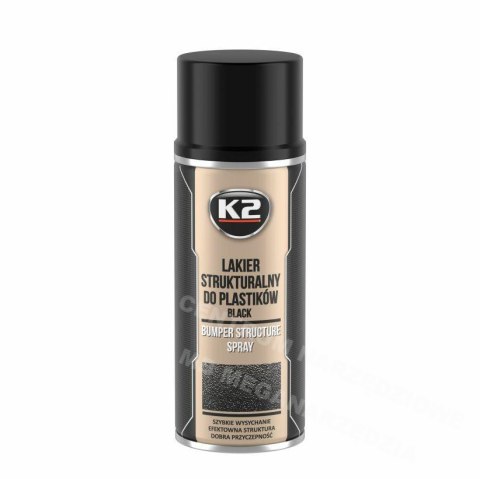 K2 Black Structural Varnish for Plastics Structural Bumper Varnish 400ml