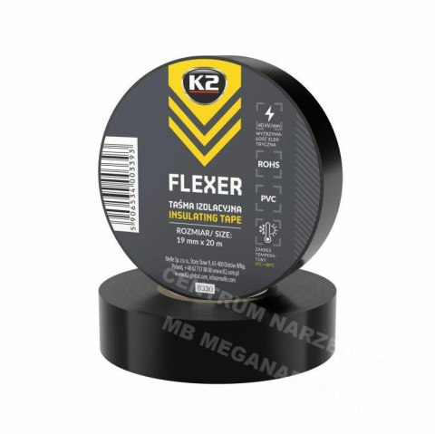 K2 Flexer Electrical Tape Large Black 19mm x20m