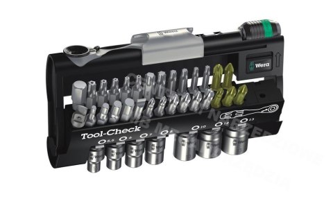 WERA Tool-check zestaw nasadek + bity + grzechotka + uchwyt rapidator 28 elem. 1/4"