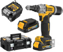 DEWALT Cordless Riveter 18V 20KN 2x Rechargeable Battery 1.7Ah Charger