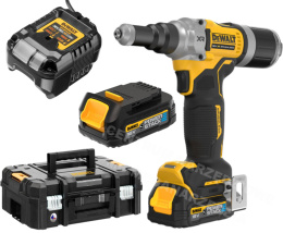 DEWALT Cordless Riveter 18V 20KN 2x Rechargeable Battery 1.7Ah Charger