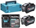 MAKITA 40V XGT Power Supply Kit 2x BL4050F Battery + DC40RA Charger