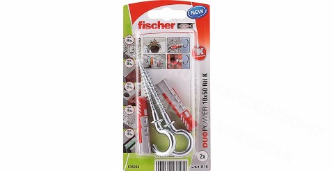 FISCHER Kołek Duopower 10x50 z hakiem okrągłym /2szt.