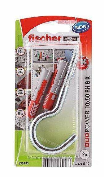 FISCHER Kołek Duopower 10x50 z hakiem okrągłym /2szt.