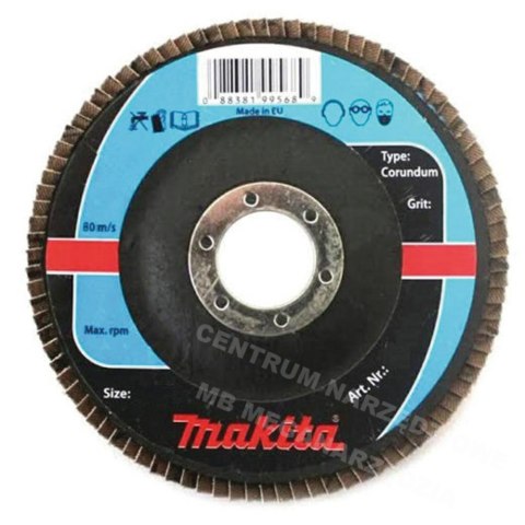 MAKITA Ściernica listkowa CORUNDUM 125x22,23mm P 60 aluminium, stal, metal, drewno