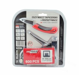 AWTOOLS Zszywacz 4-14mm metal czarny + rozszywacz