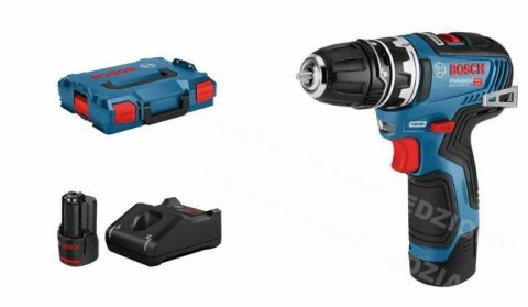 BOSCH Wkrętarka GSR 12V-35 FC 2x3,0Ah 35/20Nm wymienne głowice +GFA 12-B LB