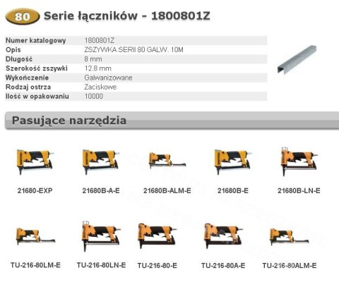 BOSTITCH Zszywki 80 8mm 10 000 szt.