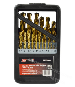 AWTOOLS Metal drill bits HSS-G TITANIUM Set 25pcs. /1,0-13,0mm