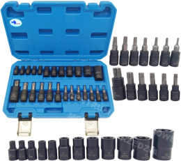 FALON TECH TORX socket wrench set, E-TORX 25 pcs. CrV bits