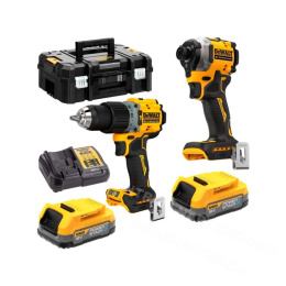 DEWALT 18V Combo Kit Impact Drill DCD805+ Impact Driver DCF850 2x1.7Ah POWERSTACK DCK2050E2T