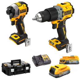 DEWALT Zestaw combo 18V Wiertarko-wkrętarka udarowa DCD805+ Zakrętarka udarowa DCF850 2x1,7Ah POWERSTACK