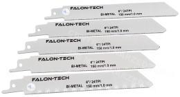 FALON TECH Saw blades 5pcs. for metal 150mm for reciprocating saw