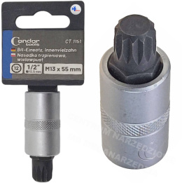 CONDOR Shank socket, spline 1/2'M13 x 55 mm Cr-V