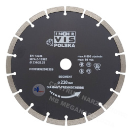 INTER-VIS Diamond blade 230x22,2 Segmented for concrete, ceramics, hollow bricks