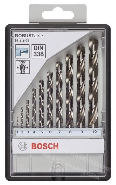 BOSCH WIERTŁO METAL HSS-G 10szt 1-10mm BOSCH