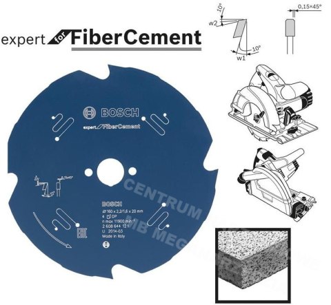 BOSCH PIŁA TARCZOWA FIBER CEMENT EXPERT 160x20mm 4-ZĘBY BOSCH