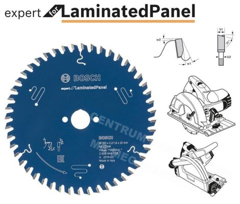 BOSCH PIŁA TARCZOWA LAMINATED PANEL EXPERT 160x20mm 48-ZĘBÓW BOSCH