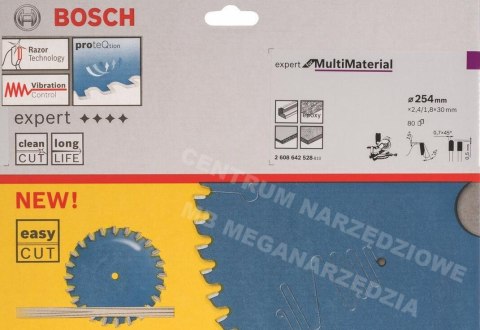 BOSCH PIŁA TARCZOWA MULTIMATERIAL EXPERT 254x30mm 80-ZĘBÓW BOSCH