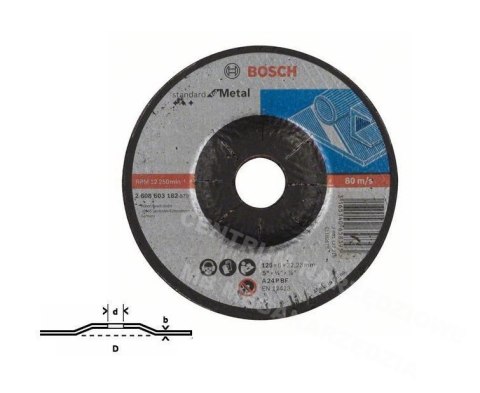 BOSCH TARCZA DO METALU LPP 125 x 6,0 x 22,2mm WYGIĘTA BOSCH