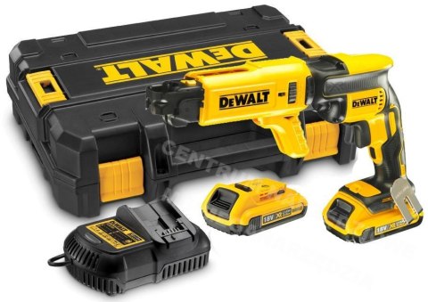 DEWALT Wkrętarka do płyt kartonowo - gipsowych 18V 30Nm 2 x 2,0Ah LI-ION BRUSHLESS TSTAK +DCF6201