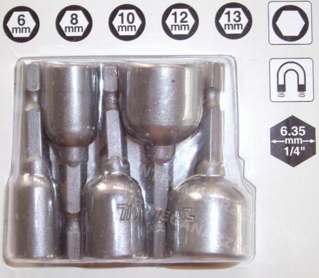 MAKITA KOŃCÓWKI Z NASADKĄ MAGNETYCZNE 5szt. 6, 8, 10, 12, 13 mm