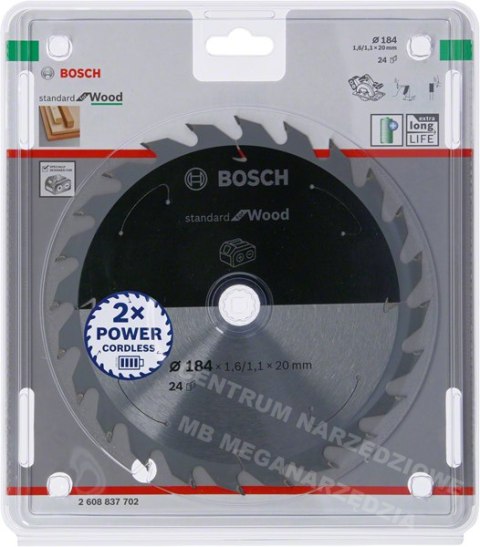 BOSCH PIŁA STANDARD WOOD ACCU 184x20x24z BOSCH