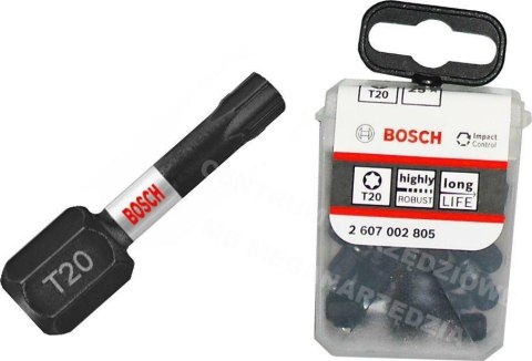 BOSCH KOŃCÓWKA WKRĘCAJĄCA UDAROWA T20 x 25mm 25szt.