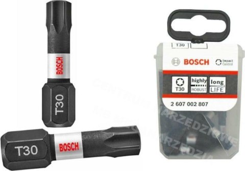 BOSCH KOŃCÓWKA WKRĘCAJĄCA UDAROWA T30 x 25mm 25szt.