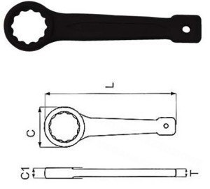 JONNESWAY Klucz oczkowy udarowy jednostronny 22mm