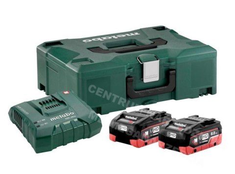 METABO ZESTAW AKUMULATORÓW 2xLIHD 8.0Ah + ŁADOWARKA ASC ULTRA + METALOC