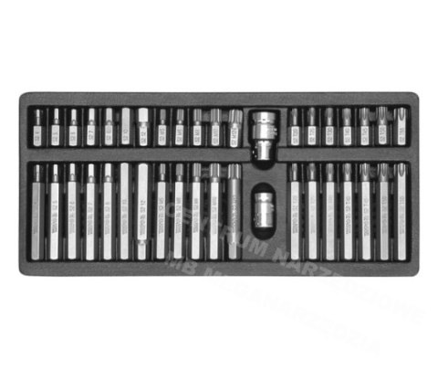 YATO KOŃCÓWKI HEX / TORX / SPLINE KOMPLET 40 elem. 0400