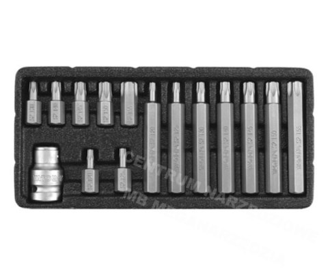 YATO KOŃCÓWKI TORX 15elem. Z OTWOREM 0417