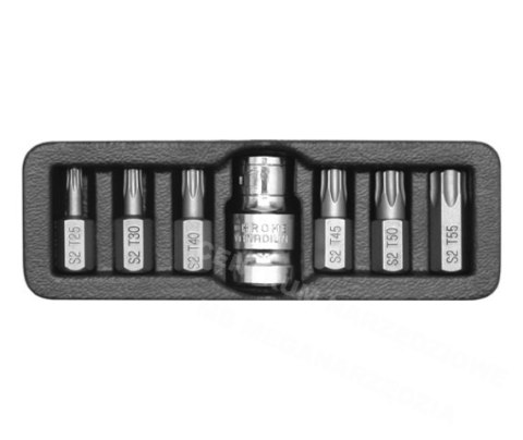 YATO KOŃCÓWKI TORX 7elem. T25 - T55 + ADAPTER 0410