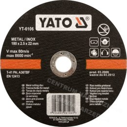 YATO TARCZA DO METALU INOX 125x1,2x22mm 6103