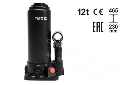 YATO DŹWIGNIK TŁOKOWY HYDRAULICZNY SŁUPKOWY 12T 230-462mm