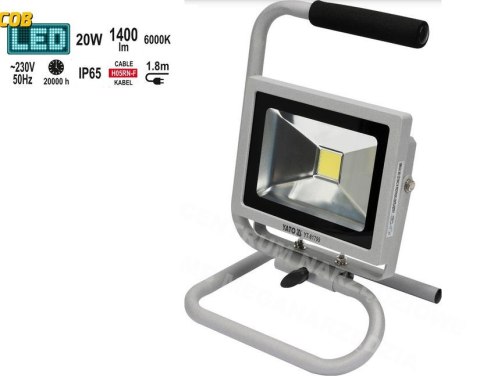 YATO Reflektor Led Cob, Przenośny 20w 1400lm