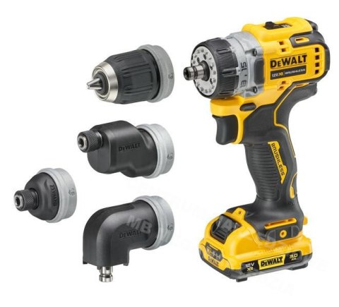 DEWALT WIERTARKO-WKRĘTARKA 12V 2x3,0Ah WYMIENNE GŁOWICE DCD703L2T