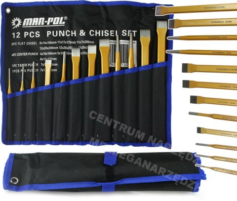 MAR-POL Punch + chisel set 12 pcs