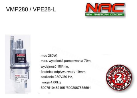 NAC POMPA MEMBRANOWA 280W VPE28-L