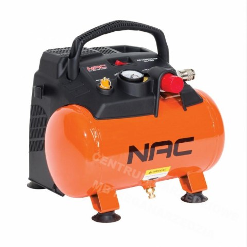 NAC SPRĘŻARKA BEZOLEJOWA 6L/1200W/8 BAR / 180L/MIN + ZESTAW 6 ELEMENTÓW