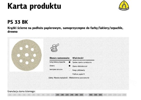 KLINGSPOR Krążek ścierny przyczepny 225 PS33CK gr.100 OTW.GLS38