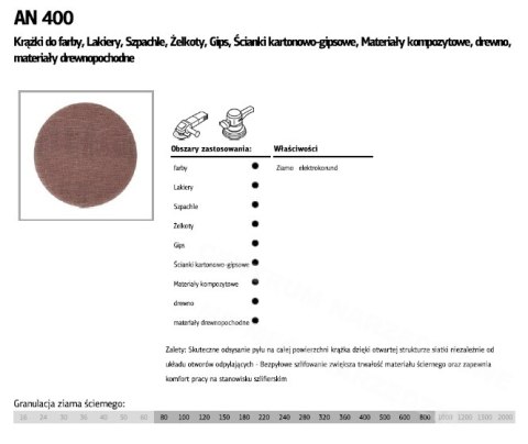 KLINGSPOR Krążek siatka ścierna 125mm GR.100 /50szt.