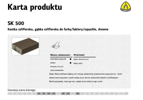 KLINGSPOR KOSTKA SZLIFIERSKA 100x70x25mm P 80 SK500