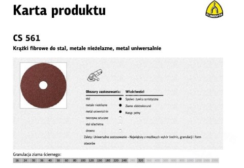 K.FIBRA KRĄŻEK 125 gr.180 CS561 /25szt