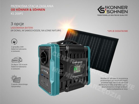 KÖNNER & SÖHNEN Przenośna Stacja Zasilania KS 200PS 200 W