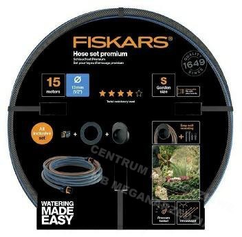 FISKARS ZESTAW WĄŻ 1/2" 15m - Q4 + UCHWYT NAŚCIENNY